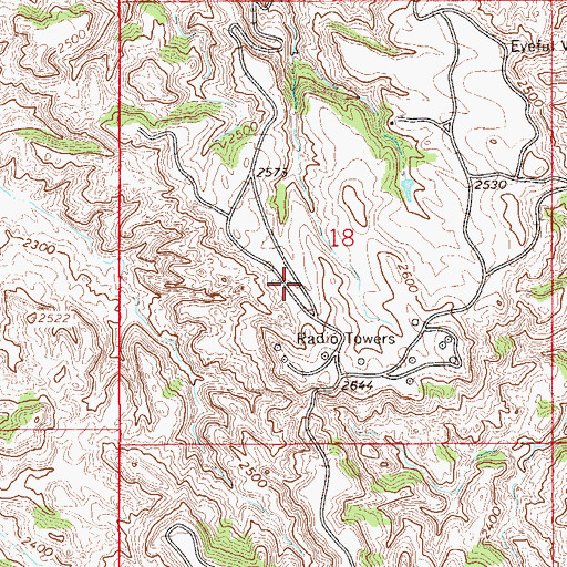 Topographic Map of KXGN-TV (Glendive), MT