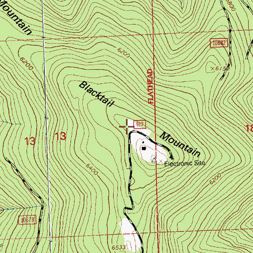 Topographic Map of KCFW-TV (Kalispell), MT