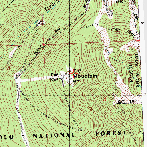 Topographic Map of KPAX-TV (Missoula), MT