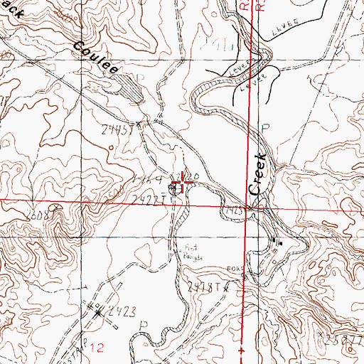 Topographic Map of Turkey Track Coulee, MT