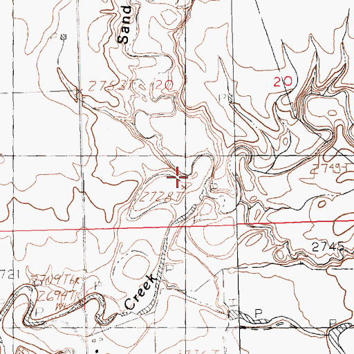 Topographic Map of Sand Coulee, MT