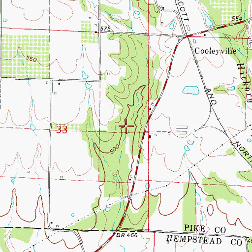 Topographic Map of North Fork Ozan Creek Watershed Number One Reservoir, AR