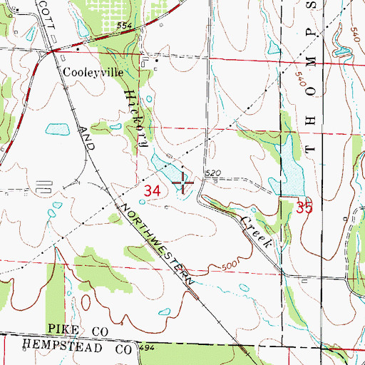 Topographic Map of Teeter Lake Dam, AR