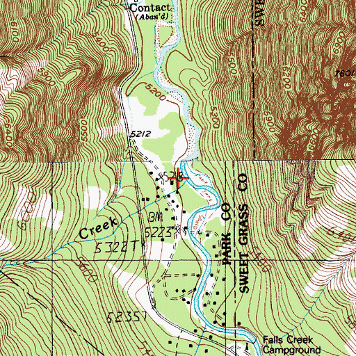 Topographic Map of Froze-to-Death Creek, MT
