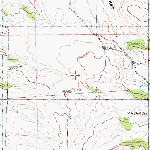 Topographic Map of Bull Creek, MT