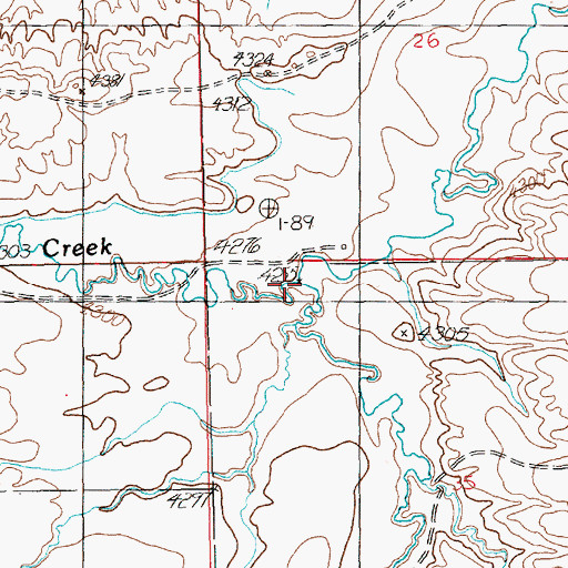Topographic Map of Cherry Creek, MT