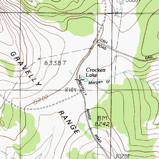 Topographic Map of Crockett Lake, MT