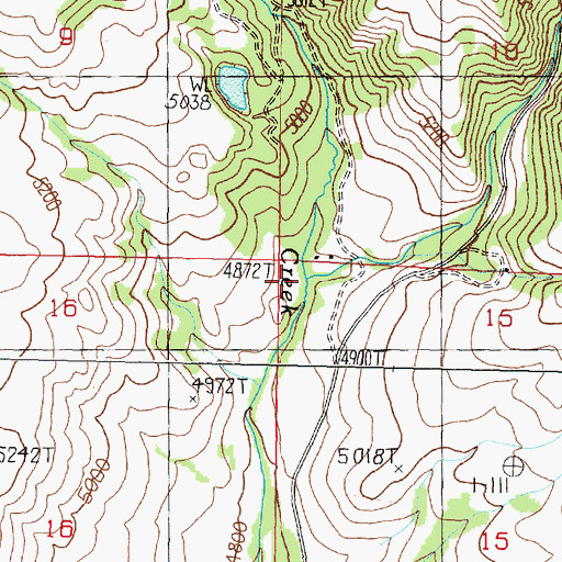 Topographic Map of East Fork Brock Creek, MT