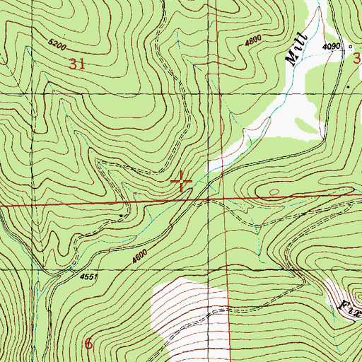 Topographic Map of Fir Creek, MT