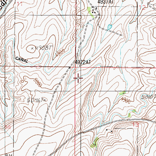 Topographic Map of Highline Canal, MT