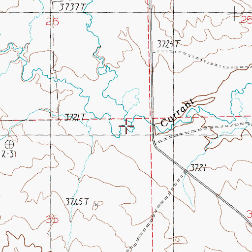 Topographic Map of Merrills Springs Creek, MT