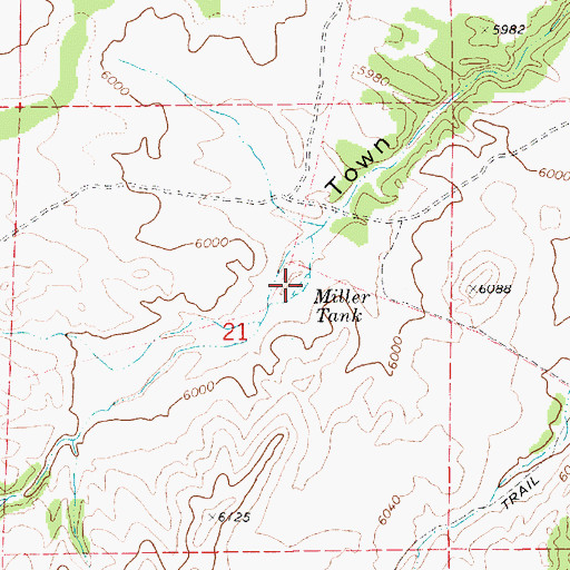 Topographic Map of Miller Tank, AZ