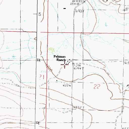 Topographic Map of Pelzman Ranch, MT