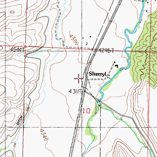 Topographic Map of Sherryl, MT