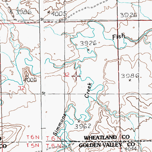 Topographic Map of Simmons Creek, MT