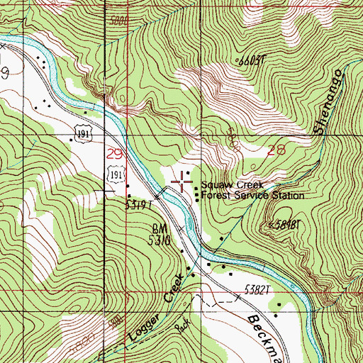 Topographic Map of Shenango Ranger Station, MT