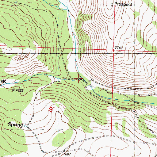 Topographic Map of Straight Fork Buffalo Creek, MT