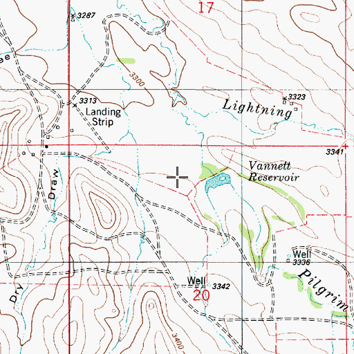 Topographic Map of Vannett Reservoir, MT