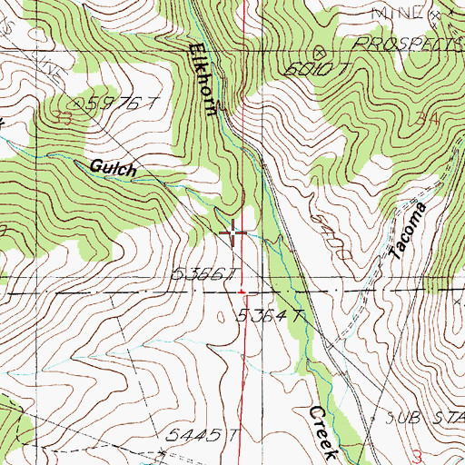 Topographic Map of Watertank Gulch, MT