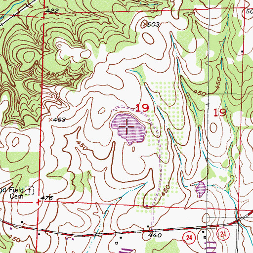 Topographic Map of Coulter Lake, AR