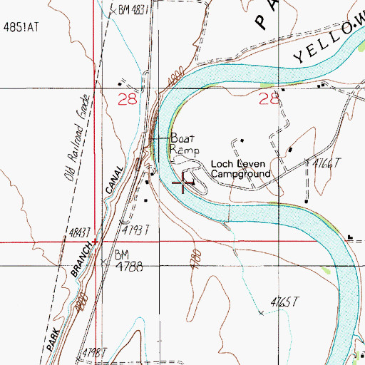 Topographic Map of Loch Leven Recreational Area, MT