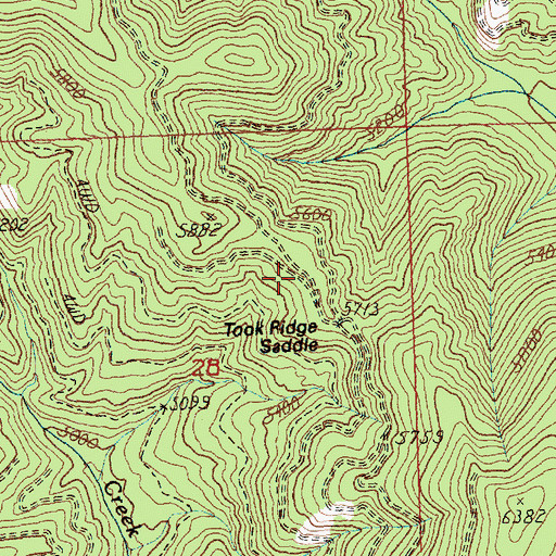 Topographic Map of Took Ridge Saddle, MT