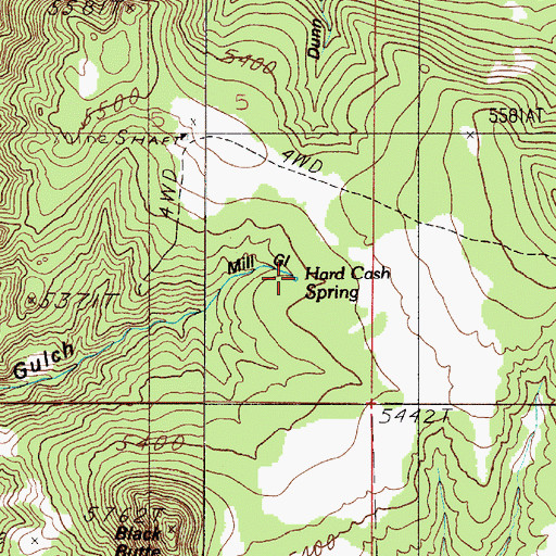 Topographic Map of Hard Cash Spring, MT