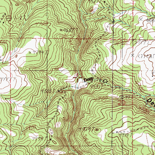 Topographic Map of Deep Creek, MT