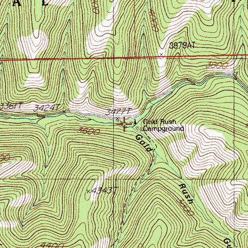 Topographic Map of Gold Rush Campground, MT