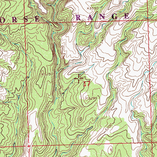 Topographic Map of Pryor Mountain Wild Horse Range, MT