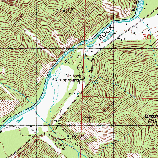 Topographic Map of Norton Campground, MT