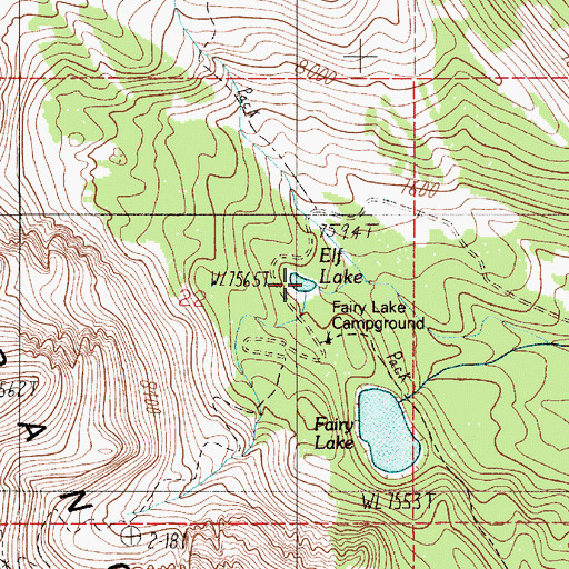 Topographic Map of Elf Lake, MT