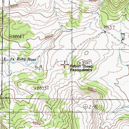 Topographic Map of Rebish Sheep Headquarters, MT