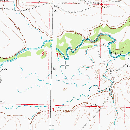 Topographic Map of Blackfeet Indian Reservation, MT