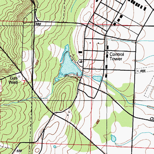 Topographic Map of Willies Lake Dam, AR