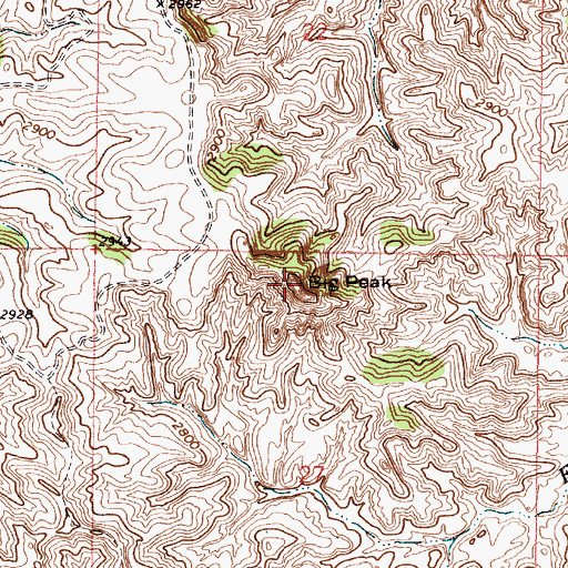 Topographic Map of Big Peak, MT