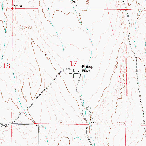 Topographic Map of Bishop Place, MT