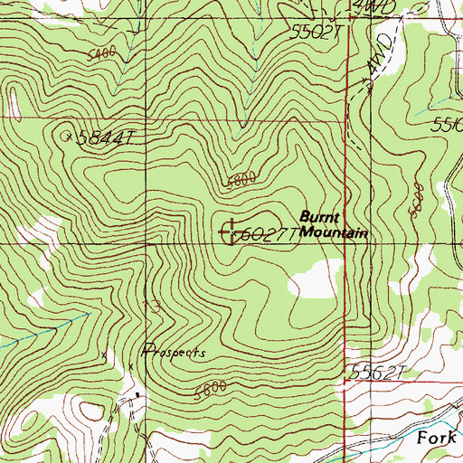 Topographic Map of Burnt Mountain, MT