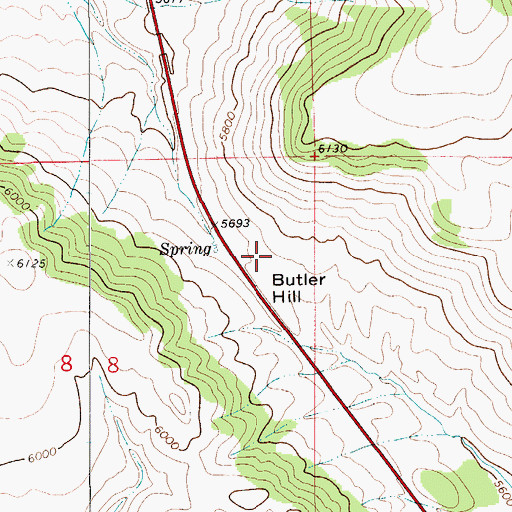 Topographic Map of Butler Hill, MT