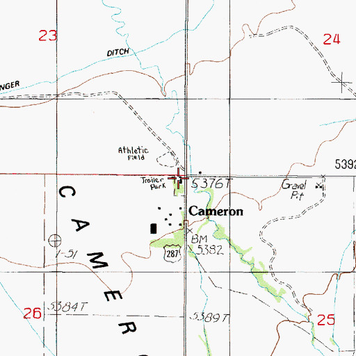 Topographic Map of Cameron, MT