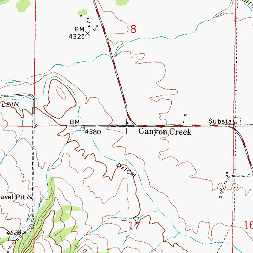 Topographic Map of Canyon Creek, MT