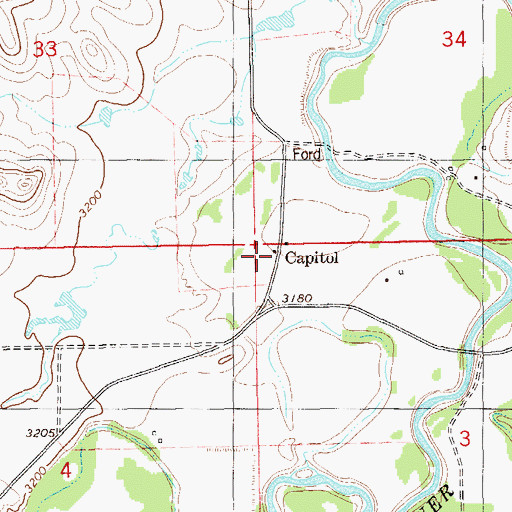 Topographic Map of Capitol, MT
