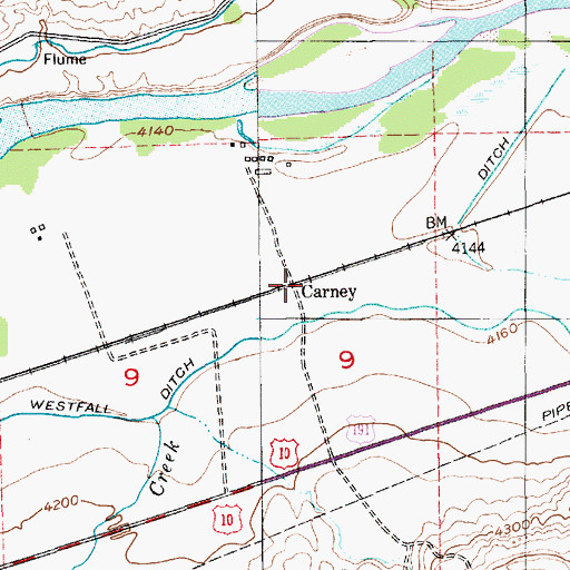 Topographic Map of Carney, MT