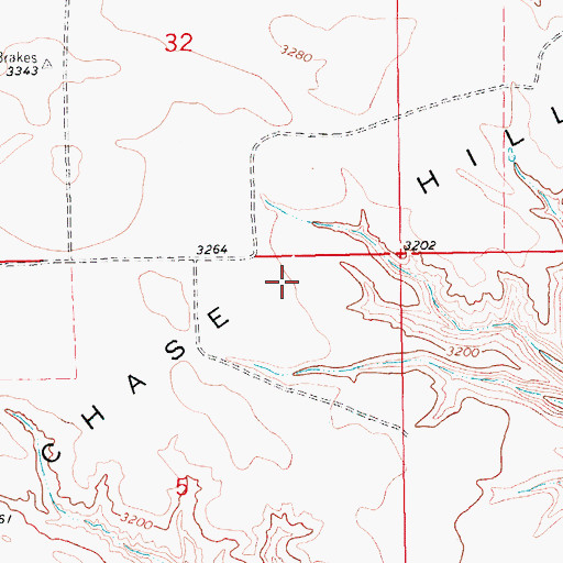 Topographic Map of Chase Hill, MT