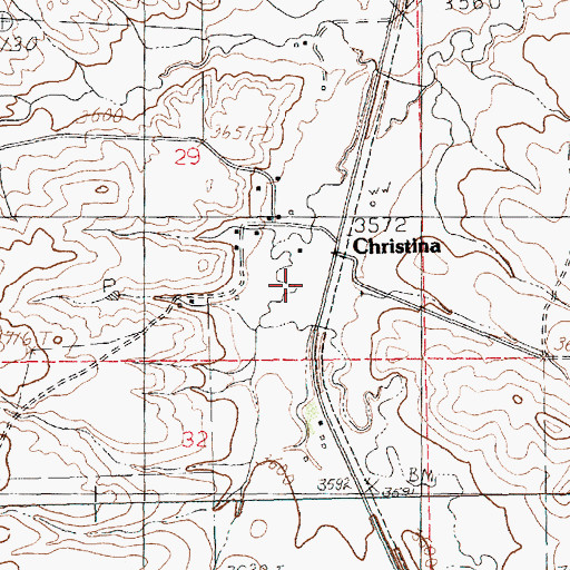 Topographic Map of Christina, MT
