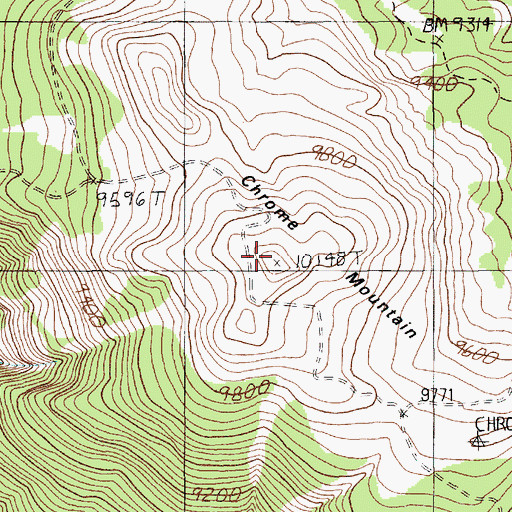 Topographic Map of Chrome Mountain, MT