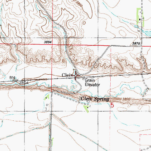 Topographic Map of Cleiv, MT