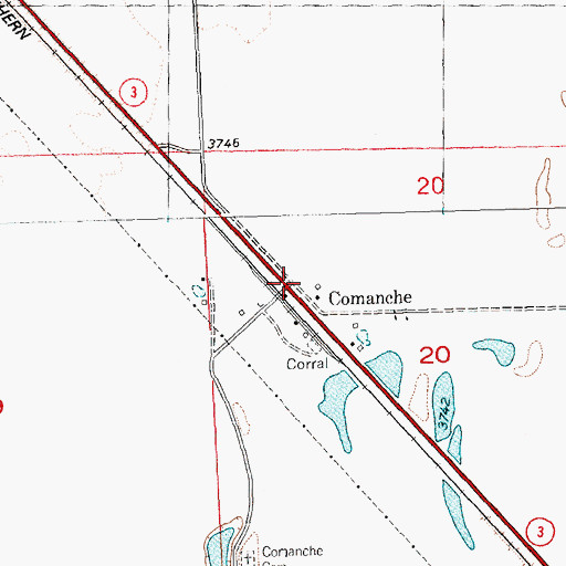 Topographic Map of Comanche, MT