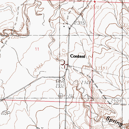 Topographic Map of Content, MT