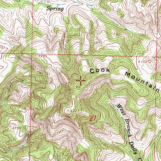 Topographic Map of Cook Mountain, MT